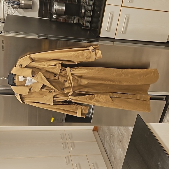 💕FAVORITE DAUGHTER💕 The Charles Double Breasted Trench Coat ~ Sand Medium NWT - Picture 8 of 16
